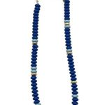 J.Crew Factory Blue & Gold Chunky Beaded Necklace Photo 2