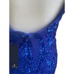 Lulus NWT Glittering Glamour Royal Blue Mock Neck Mini Dress L Bling Sexy Party Photo 2
