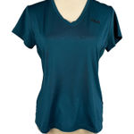 FILA  Sport Teal V Neck Short Sleeve Athletic T Shirt Top Womens Large Sporty Photo 0