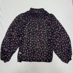 Elizabeth and James Women’s  Long Sleeve Floral Sheer Smocked Top size Small Photo 6