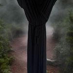 Tiffany & Grey Womens Romper Sz Petite L Black Short Sleeves Long Pants Stretchy Photo 1