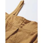 NEW Linen Relaxed Fit Cotton Sleeveless Loose Jumpsuit Adjustable Strap L Orange Size L Photo 5