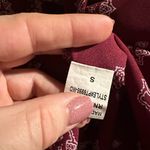 Maroon Geometric Zipper Blouse Budiness Casual Dress Shirt Photo 3