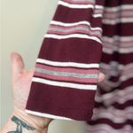 Pink Rose Burgundy Striped Cardigan with Pockets Photo 4