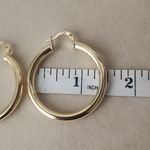 Gold Tube Medium Hoop Earrings Photo 2