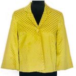 Chico's Chico’s Yellow Green Textured Jacket Chartreuse Color weave design Photo 0