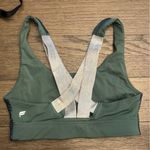 Fabletics  silver and Green Sports Bra size small Photo 1