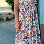 Floral Halter Orange And White Maxi Dress Photo 2