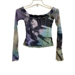 Princess Polly Great Delusions Off Shoulder Long Sleeve Top Size 2 Sheer Mesh Photo 2