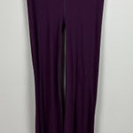 Pact Pants Women Large Purple Bootcut Pull On Ribbed Knit Cotton Yoga Athleisure Photo 0