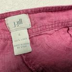 J.Jill Women Size 4 100% Linen Cargo Pink‎ Lightweight High rise shorts Pink Photo 5