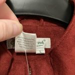 Coldwater Creek New Red Faux Suede Embroidered Paisley Women's Zip Up Jacket Photo 2