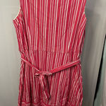 Lands' End  Striped‎ Red Sleeveless Dress size 16 Photo 0