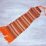 SheIn boho crochet knit halter top dress with fringe fall colors xs Photo 0