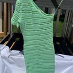 Torn By Ronny Kobo  Green Ribbed One Shoulder Bodycon Mini Dress Size S Photo 0