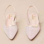 Lulus NIB Olwen Vanilla Mesh Rhinestone Pointed-Toe Slingback Flats Photo 1