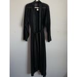 Soma  Womens Black Cool Nights Belted Exquisite Romantic Robe Lace Detail Sz L/XL Photo 2