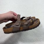 Birkenstock Mayari Brown Leather Strappy Cork Sole Comfort Slip On Sandals 36 L5 Photo 1