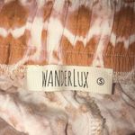 WANDERLUX BROWN & WHITE TIE DYE ELASTIC WAIST LIGHTWEIGHT CROPPED PANTS SMALL Photo 2