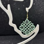 Handmade Mint Green Filigree Earrings Photo 1