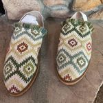 Lucky Brand Size 6, womens  slip on shoes, frayed, geometric pattern, mule, strap Photo 0