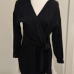 Entro  Faux Wrap Black Sweater Dress Sz M Photo 1
