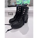 No Boundaries NOBO  Boots Womens Black Studded Combat Lug Sole Ankle Chunky 7.5 Photo 2