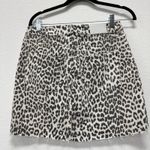 Pistola  Leopard Print Denim Skirt Raw Hem Size Small Casual Cotton Photo 4