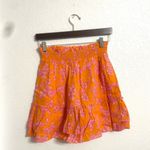 J.Crew Womens Skirt Orange Pink Floral Tiered Pull On Smocked Waist Size XS Photo 1