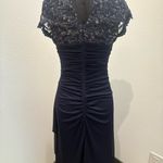 XScape  Navy Lace Maxi Dress Photo 3
