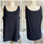 Eileen Fisher Black Tencel Elastane Stretch Jersey Knit Tank Top New With Tags Photo 3