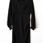 Maacie Black Mesh Swiss Dot Sleeve Maternity Bodycon Dress Size Medium Photo 2