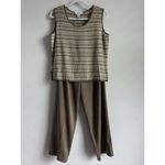 Ming Wang  2pc Cami Pant Set Women’s Large‎ Light Brown Acrylic Stretchy Comfort Photo 2
