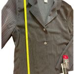 VTG 90s Y2K Black White Pin Striped 2 Button Long Sleeve V Photo 5