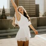 ✨ Aldrin White Ruffled Backless Wrap Skort Romper✨ White Size L Photo 1