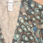 Chico's Sweater Womens 2 Large 12 Teal Gray Silver Peacock Metallic Cardigan Photo 3