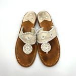 Jack Rogers Navajo Cream Leather Thong Sandals Women's 8 US Photo 4