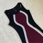 Love Culture  Y2K Colorblock Hourglass Bodycon Mini Dress XS Black White Burgundy Photo 3