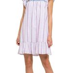 August Sky NWOT Floral Embroidered Striped Dress Small Photo 0