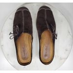 Vintage Naturalizer Natural Soul Fanner Suede Mules Womens 7 Brown Leather Bow Photo 5