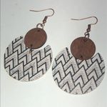 Geometric Patterned Retro Boho Earrings Brown Photo 2