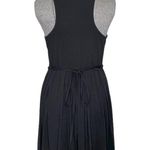 Adrienne Vittadini Black Rayon Tie Waist Fit & Flare Sleeveless Dress Photo 2