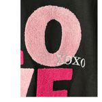 Jess Lea Love Chenille XOXO Sweatshirt Pink Valentine's‎ Women Size Large New Black Photo 4