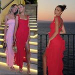 House Of CB  'Ariela' Cherry Ruffle Maxi Dress red NWOT size‎ M Photo 1