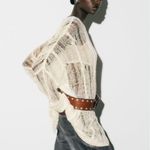 ZARA NWT BLOGGERS FAVE ASYMMETRIC OPEN CABLE KNIT SWEATER SHEER Wool BLEND Photo 2