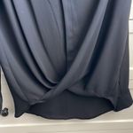 Women’s Black Long Sleeve Collared Swoop Front Blouse Photo 3