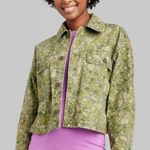 Wild Fable Green Floral Print Cropped Canvas Jacket Photo 0