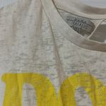 ZARA  | Don't Look Back Distressed Open Back Muscle Tee Small White Yellow Photo 2