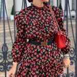 ZARA long sleeve poplin floral ruffle mini dress Photo 2