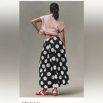 Maeve New With Tags Anthropologie  Cotton Poplin Pleated Midi Skirt Sz S Photo 2